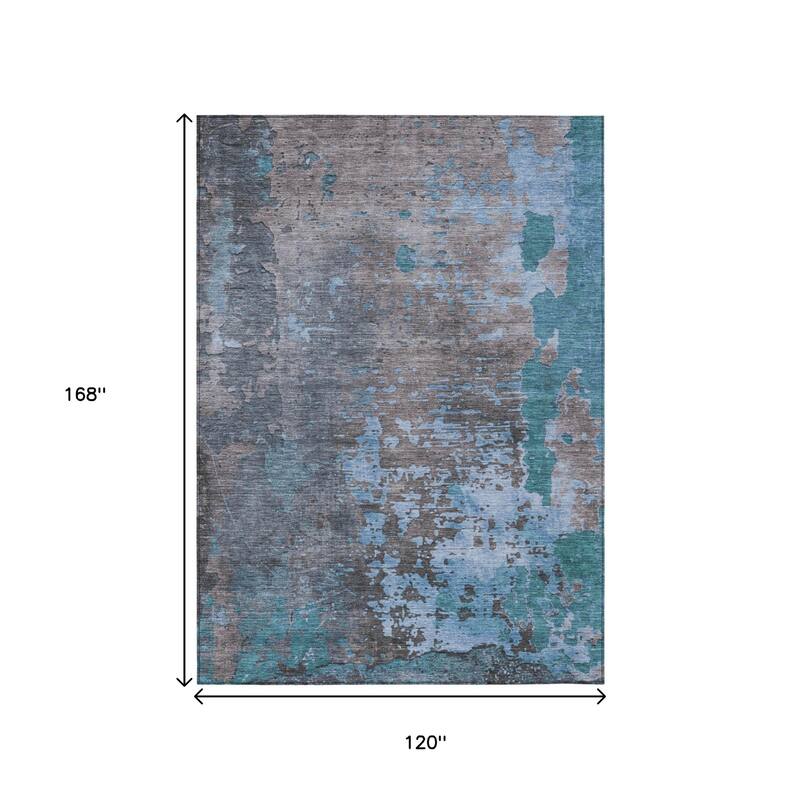 HomeRoots Abstract Transitional Rectangle Outdoor Rug