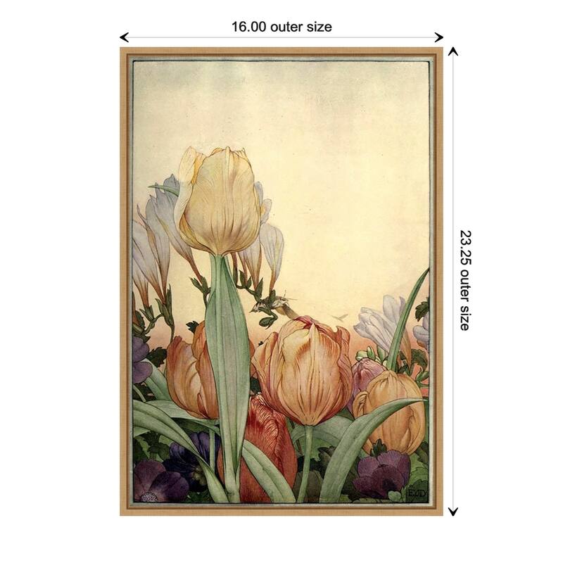 Garden Fantasy I Tulip' Framed Canvas Art