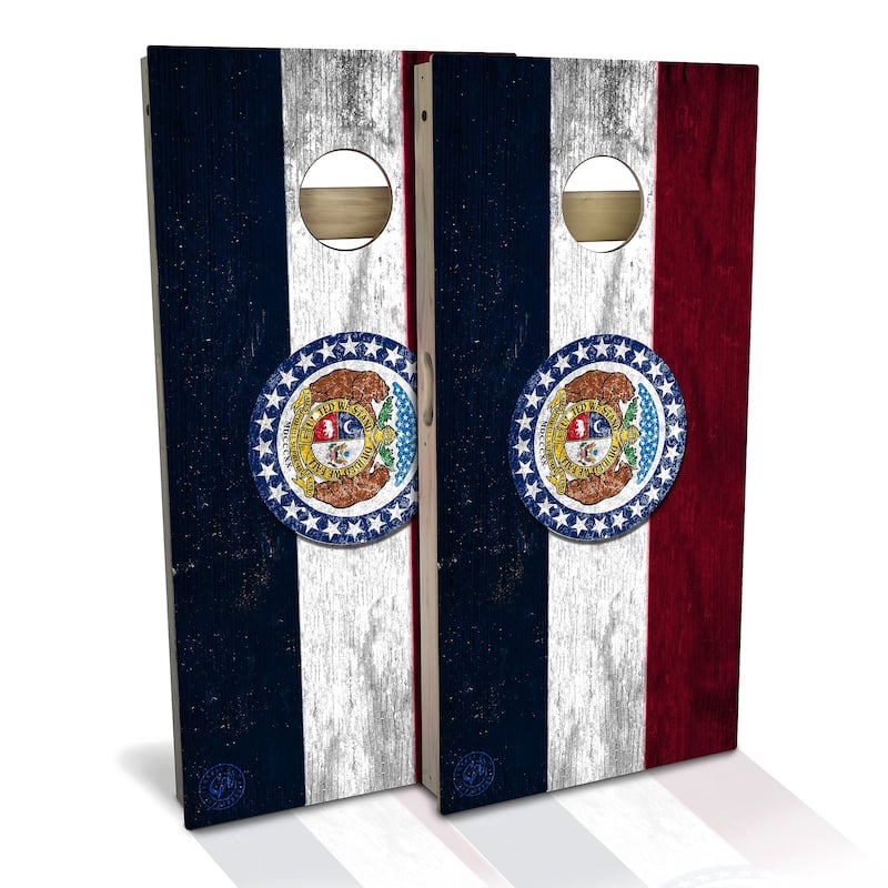 Missouri Flag Outdoor Cornhole Board Set - All-Weather 2x4 - NO Accessories