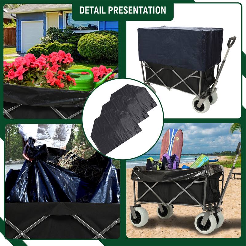 500lb Beach Wagon w/Big Wheels & Collapsible Design, All-Terrain Steel