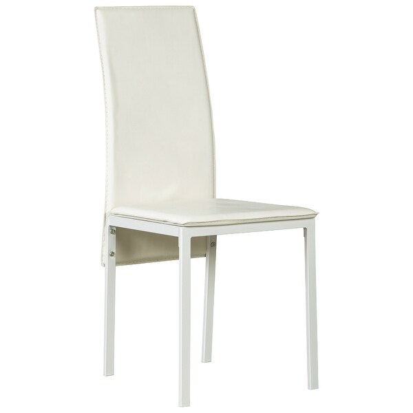Ashley Furniture Faux Leather Upholstery Dining Room Side Chair White (6 Pack)