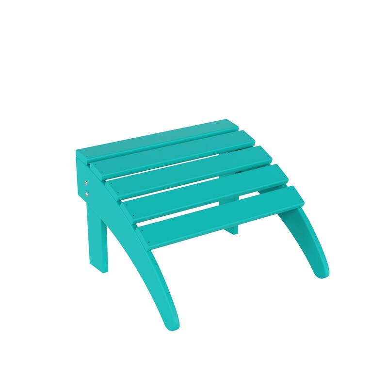 Altura Outdoor Eco-Friendly All Weather Adirondack Chair with Ottoman and Side Table (5-Piece Conversation Set)