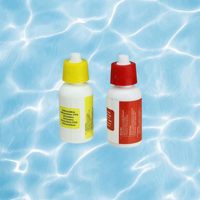 Set of 2 Test Kit Refill Bottles for Swimming Pools