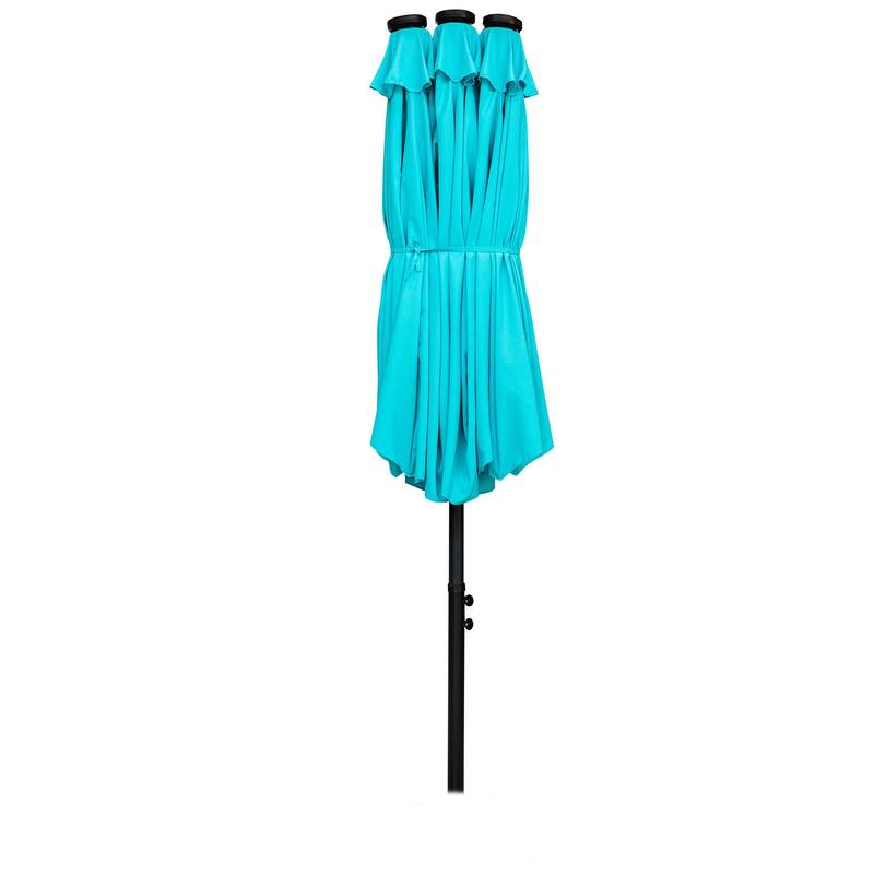 Ainfox 15ft Patio Umbrella with Lights without Base Outdoor Solar Umbrella
