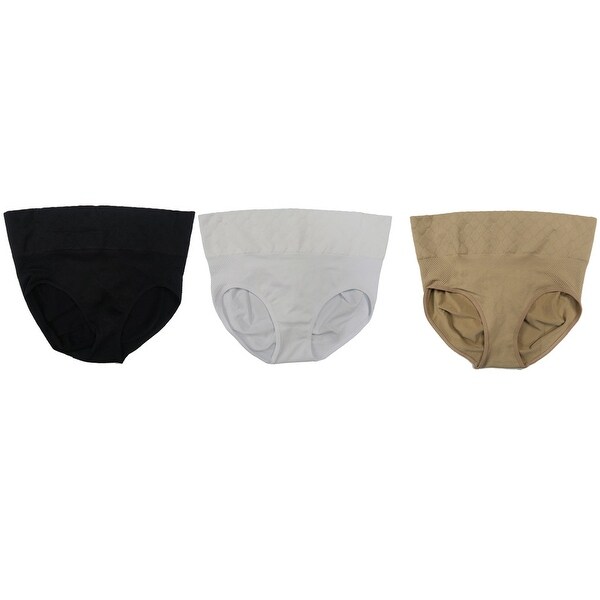 Women 6 Pack Seamless Shapewear Control Briefs Panties - basic
