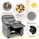 preview thumbnail 31 of 38, Gymax Kids Youth Recliner Chair Velvet Fabric w/Cup Holder & Side