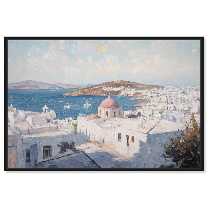 Early Morning Greece Canvas by Art Remedy - Black - 15" x 10"