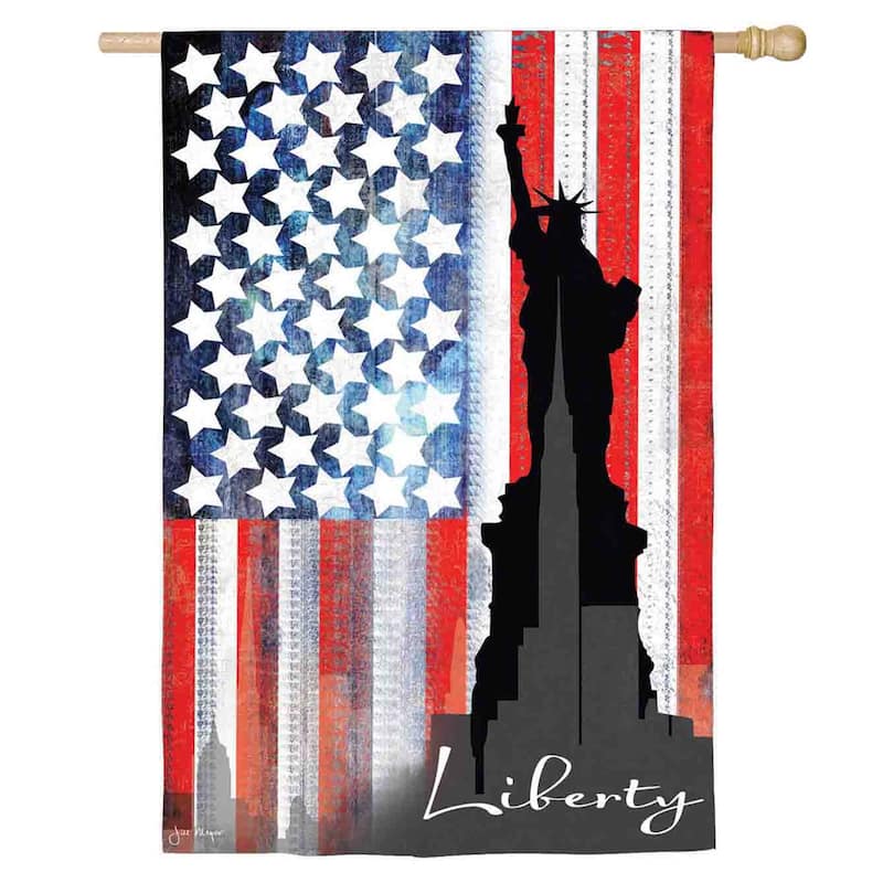 Liberty Statue Reversible Suede House Flag