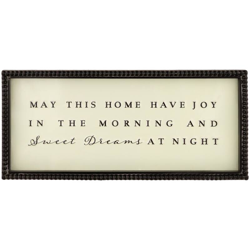 Joy and Sweet Dreams Framed Metal Wall Sign - 17.75"