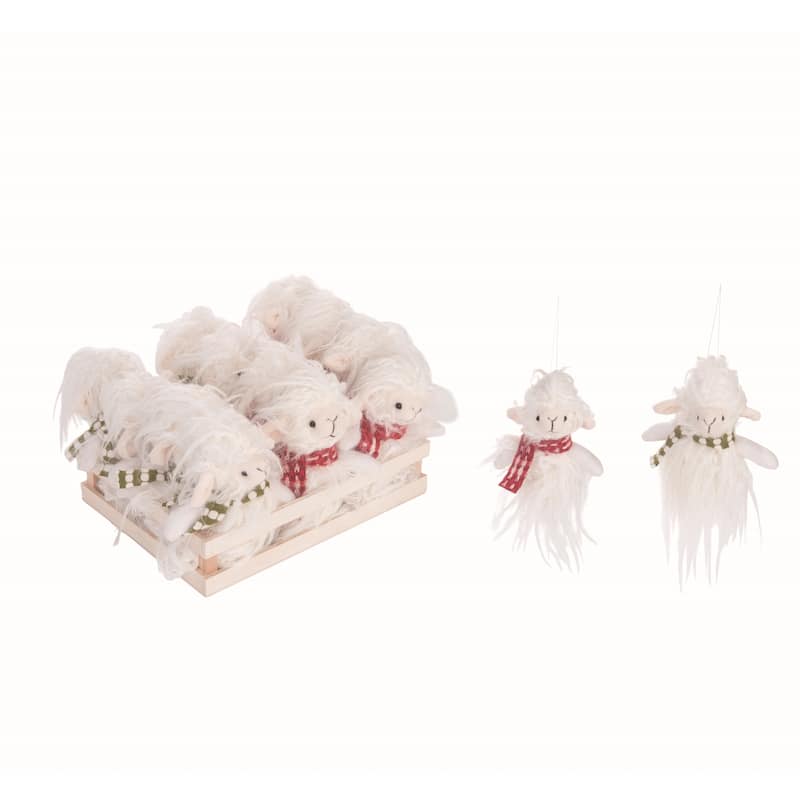 Transpac Polyester 14.96 in. Off-White Christmas Plush Merry Llama Ornaments Set of 12