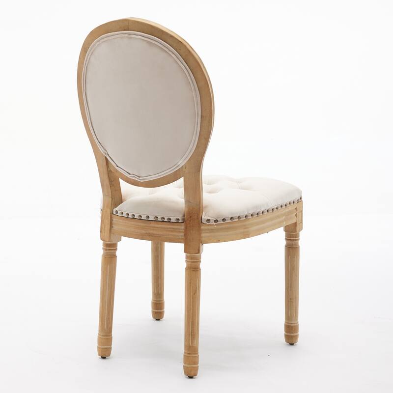 French Style Velvet Dining Chairs Set of 2, Dining Chair with Solid Wood Frame/Nailhead Trim