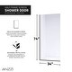 preview thumbnail 19 of 18, Veil Series 74 in. by 34 in. Framed Frosted Glass Shower Screen
