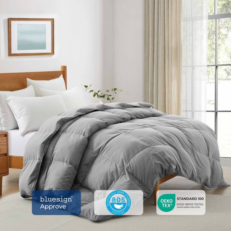 Medium Weight All Season White Goose Fiber Comforter Insert