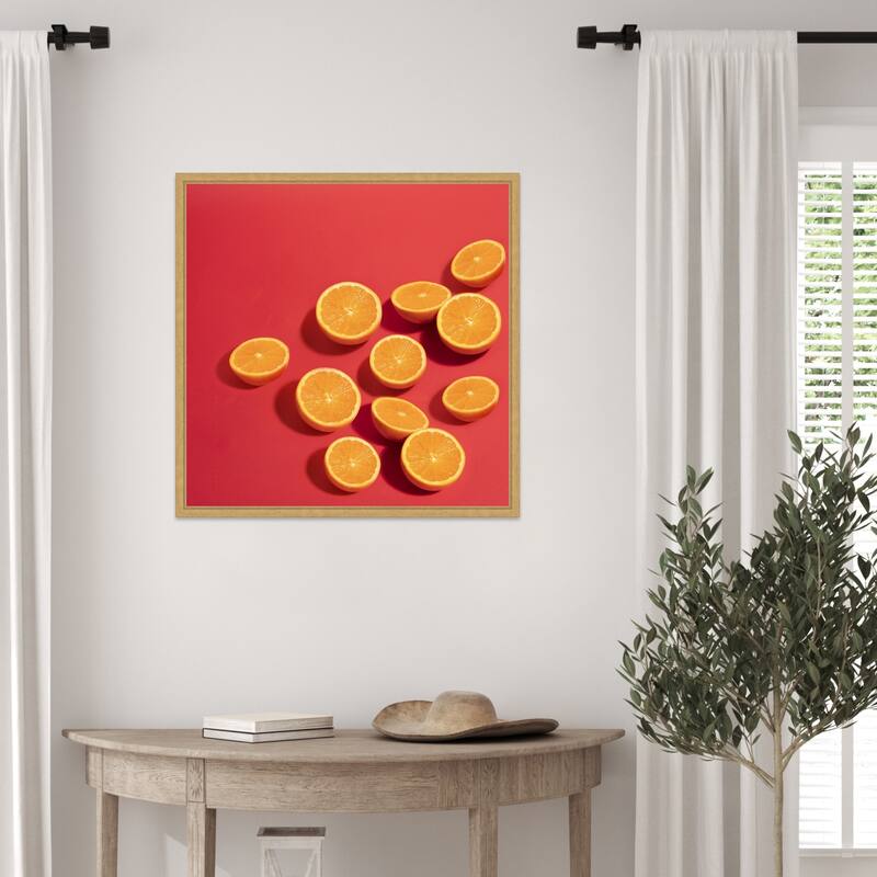 Oranges by Julia Ramiro Framed Canvas Wall Art Print