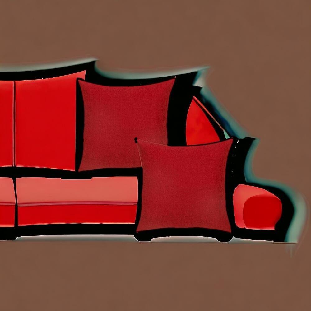 Set of Two 22" Red Throw Pillow Covers