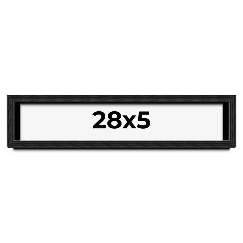 28x5 Shadow Box Black Rustic Barnwood Display Frame | 1.125 Inch Deep