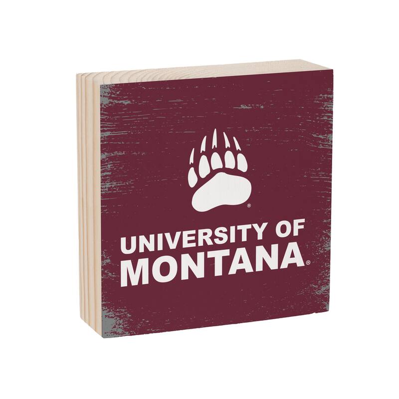 University of Montana Wooden Tabletop Mantel Shelf Sign