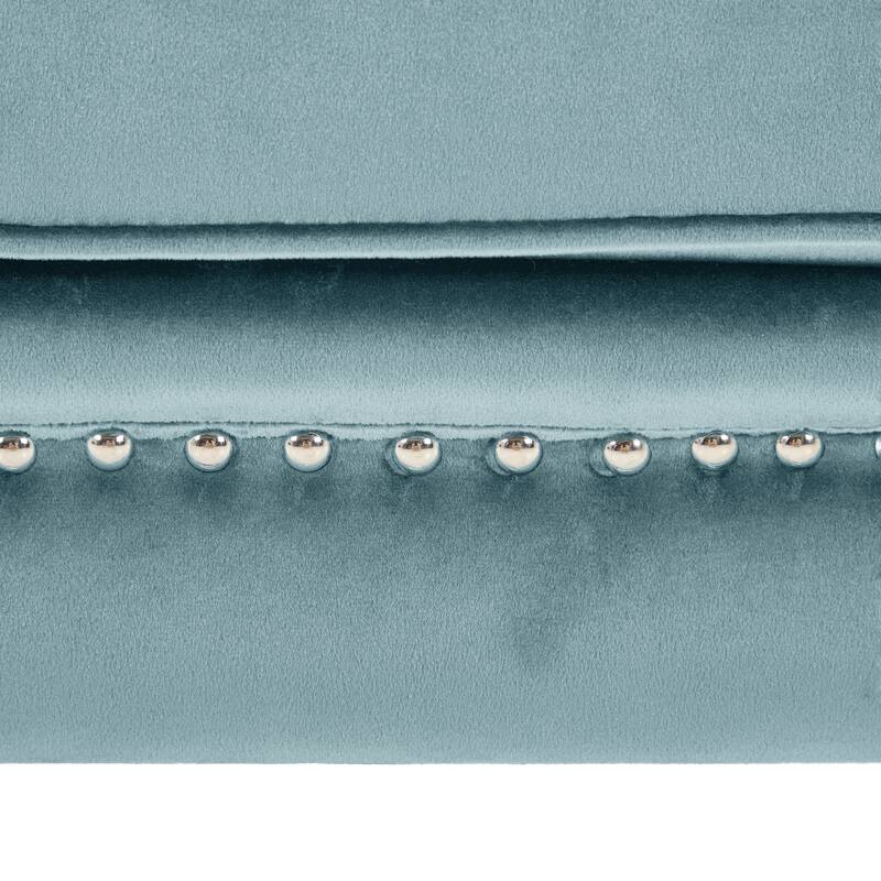 Christopher Knight Home - Velvet Bench with Nailhead Trim & Curved Arms