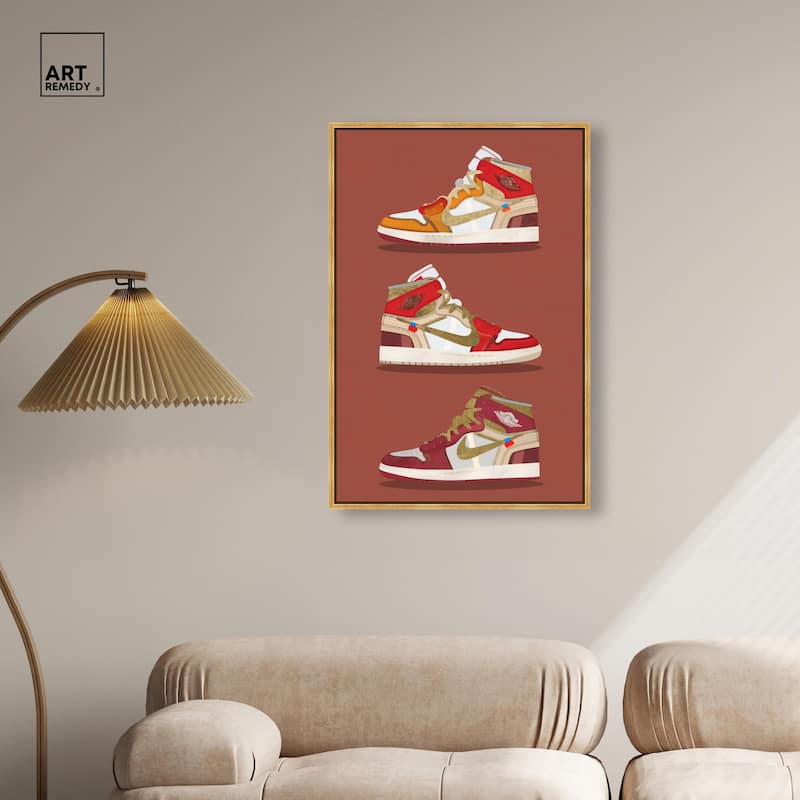 Sneaker Lineup Red Canvas by Art Remedy