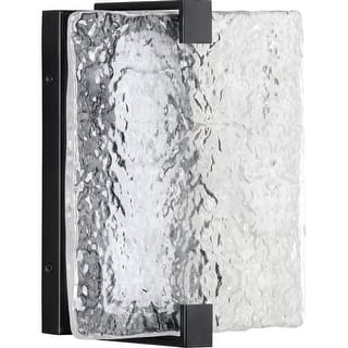 Progress Lighting 9" Tall LED Wall Sconce with Water Glass Shade