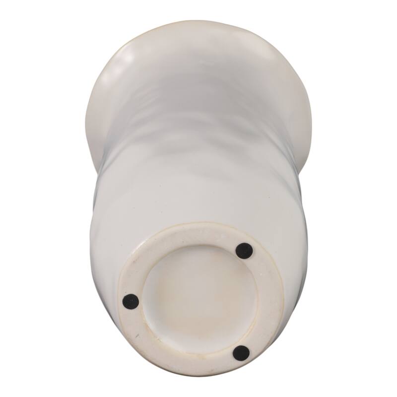 Decorative Vase - Ivory Ceramic Unique Flared Top