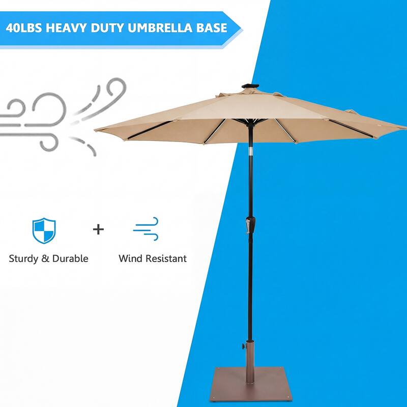 Gymax 25'' Square Patio Umbrella Base Weighted 42 LBS Outdoor Market