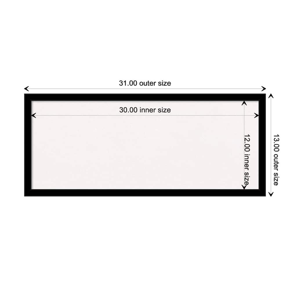 Jet Black Framed White Corkboard Bulletin Board