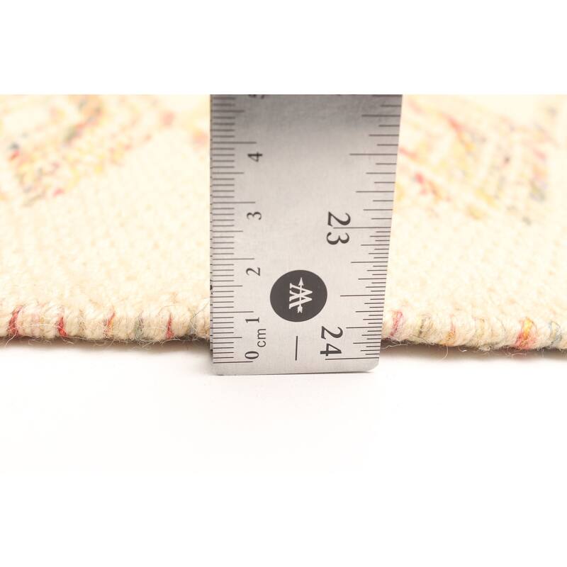 ECARPETGALLERY Flat-Weave Ankara FW Cream Wool Kilim - 4'11 x 7'8