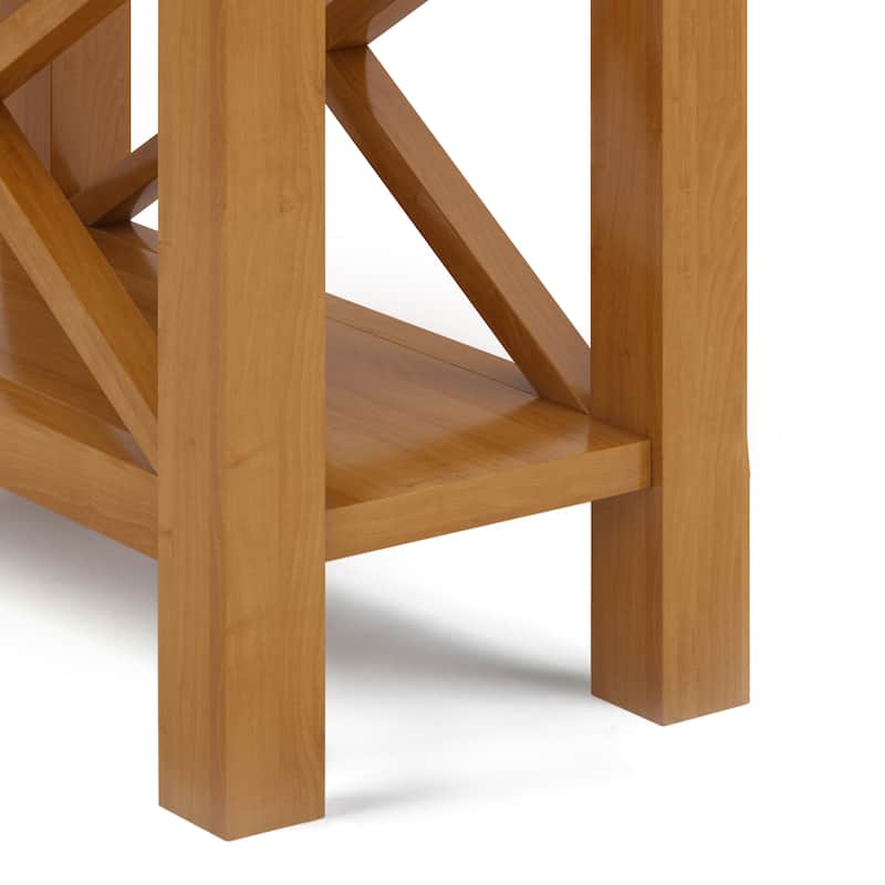 WYNDENHALL Waterloo SOLID WOOD 14 inch Wide Rectangle Contemporary Narrow Side Table - 14 inch Wide