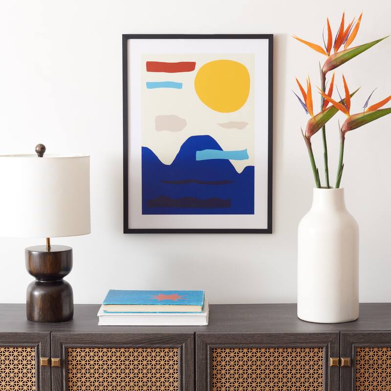 SAFAVIEH Naydenka Yellowstone Blues 18 x 24-inch Framed Wall Art