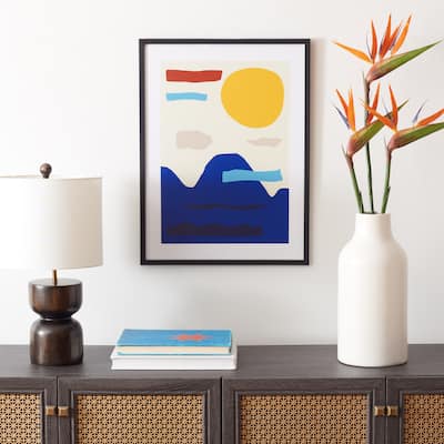 SAFAVIEH Naydenka Yellowstone Blues 18 x 24-inch Framed Wall Art