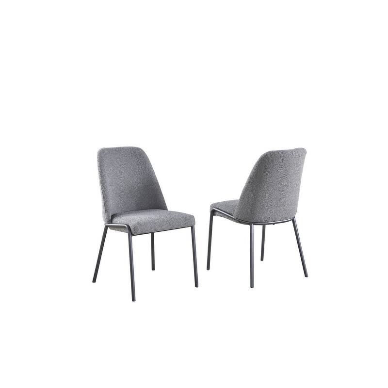 Best Quality Furniture Polar Fleece Side Chairs with Gray Painted Legs (SET OF 2)