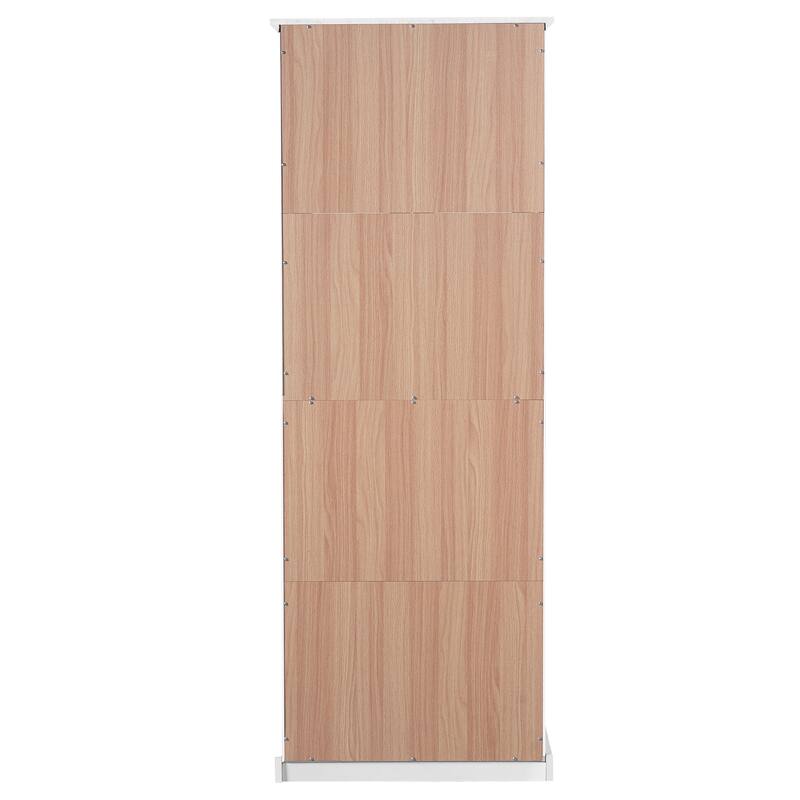 67.2" Tall Bathroom Storage Cabinet With Tempered Glass Doors, Adjustable Shelves & Drawer,Soft-Close Design