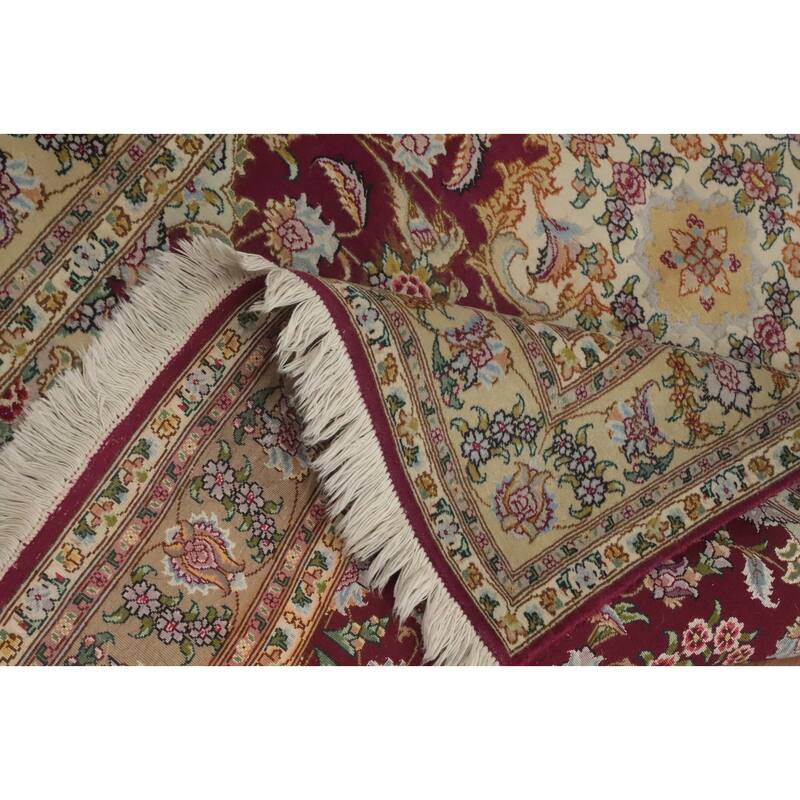 Hand Knotted Oriental 100% Wool Carpet Traditional Floral Red Sumak Area Rug - 5' 0'' X 3' 5''