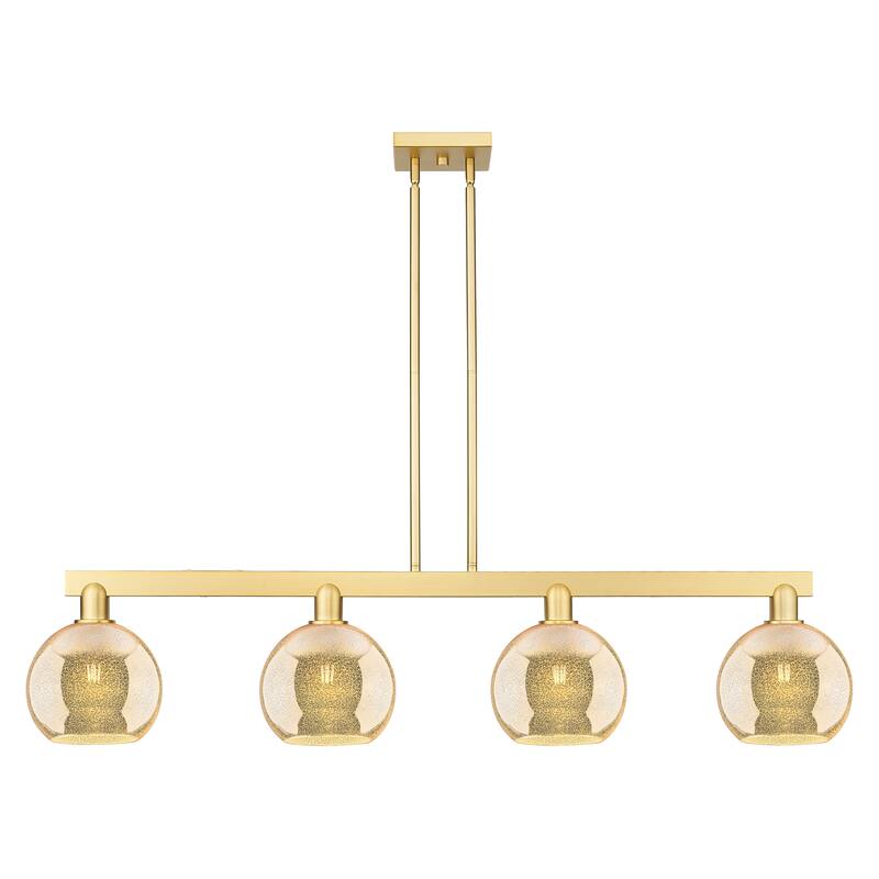 Innovations Lighting Endless Possibilities Arcadia - Athens - 4 Light 51" Stem Hung Island Light - Mercury/Satin Gold