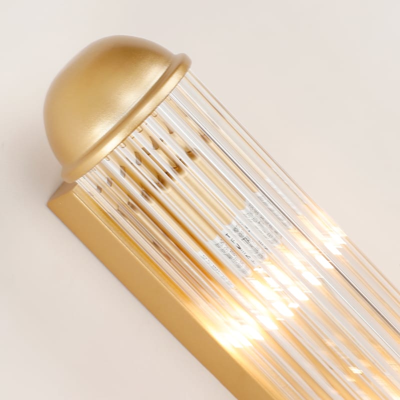 2-Light Cylindrical Wall Sconce with Ribbed Glass Rods