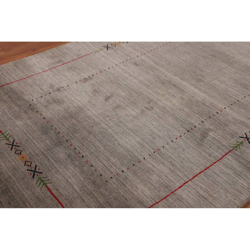 Gabbeh Oriental Area Rug Hand-Knotted Bedroom Wool Carpet - 5'0"x 7'11"