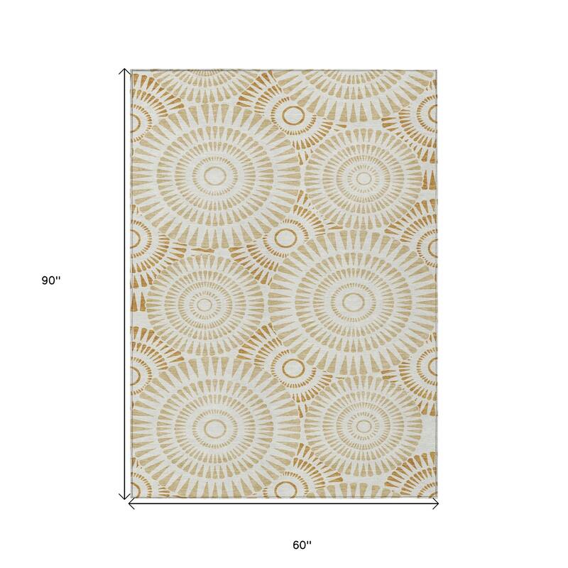 HomeRoots Geometric Transitional Rectangle Outdoor Rug