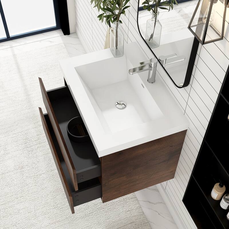 Floating Bathroom Vanity with Resin Top