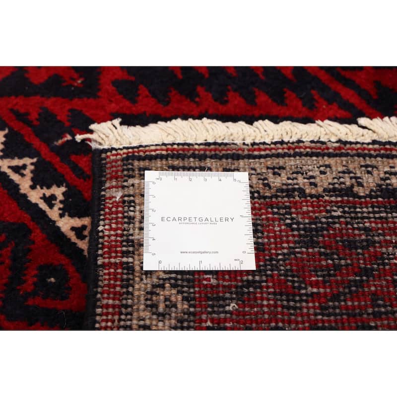 ECARPETGALLERY Hand-knotted Teimani Red Wool Rug - 4'4 x 9'7