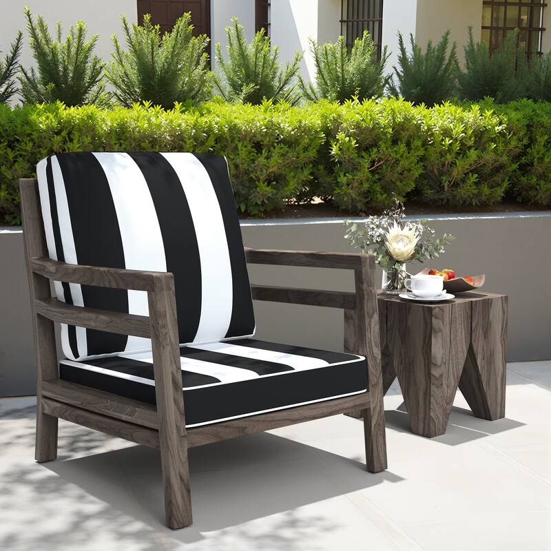 22 x 21 in Patio Premium Fabric Outdoor Seat Cushions Set (Seat & Back)