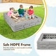 preview thumbnail 29 of 27, Costway Kids Sandbox with Cover Bottom Liner Backyard Beach HDPE - See Details