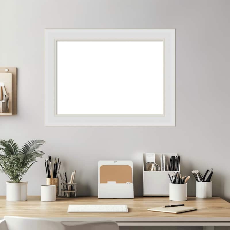 Amanti Art Flair Polished Nickel Framed Dry Erase Magnetic Board