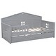 preview thumbnail 14 of 34, Charming House-shaped Design Wooden Daybed with Fence, Trundle and Smart Sensor Lights, Twin size