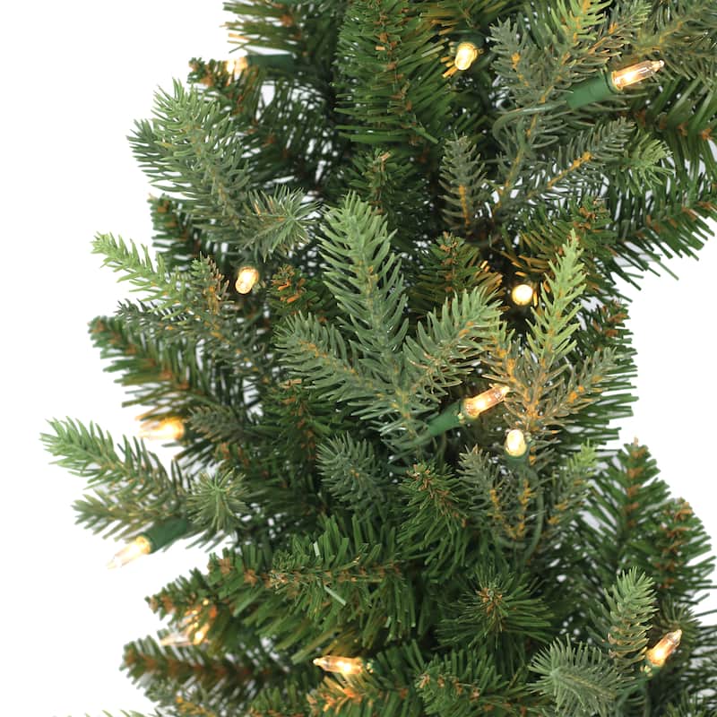 Puleo International 24" Pre-Lit Balsam Fir Wreath - Green