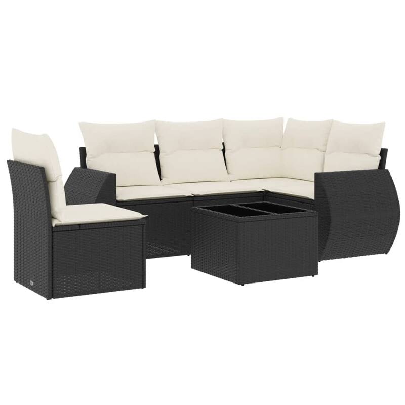 vidaXL Garden Sofa Set Black