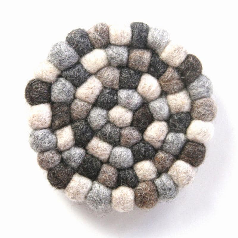 The Curated Nomad Southard Neutral Felt Ball Trivet