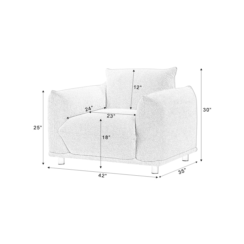Accent Cotton Linen Chair Single Sofa