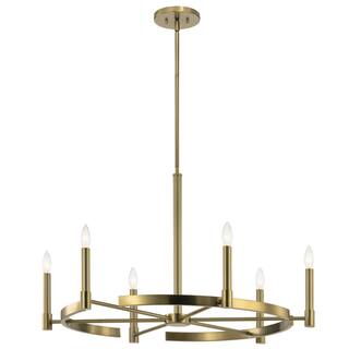 Kichler Tolani 6 Light Chandelier in Brushed Natural Brass