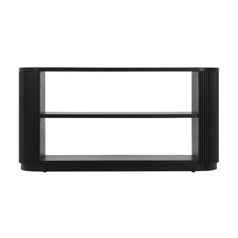 Entryway Console Table Sofa Table with Open Shelf - Black